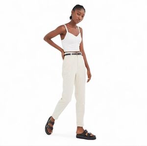 Urban Outfitters BDG Cotton Corduroy High Rise Mom Pants In Cream Size 30